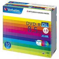 三菱化学メディア Verbatim製 データ用DVD-R DL 片面2層 8.5GB 2-8倍速 ワイド印刷エリア 5mmケース入り 10枚 (DHR85HP10V1)画像
