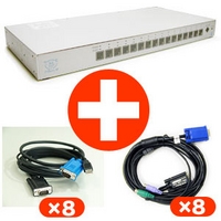 PLAT’HOME PShareM16 USB・1.8m8本 PS/2・1.8m8本 セット (S/M16-U8P8/C)画像