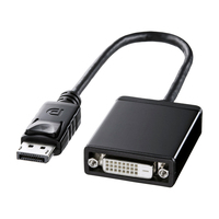 サンワサプライ DisplayPort-DVI変換アダプタ 0.2m ブラック AD-DPDV02 (AD-DPDV02)画像