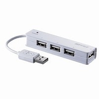 BUFFALO USB2.0Hub バスパワー 4ポート 白箱 ホワイト BSCPH401WH (BSCPH401WH)画像
