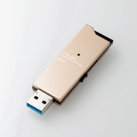 ELECOM USBメモリー/USB3.0対応/スライド式/高速/DAU/32GB/ゴールド (MF-DAU3032GGD)画像