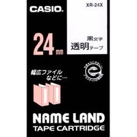 CASIO ネームランドテープ 24ミリ 透明に黒文字 XR-24X (XR-24X)画像
