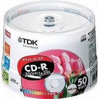 TDK CD-R80EWX50PS 700MB タフネスCD-R 50枚パック(ホワイト) (CD-R80EWX50PS)画像