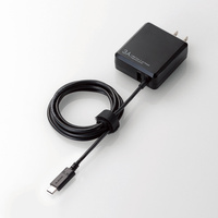ELECOM AC充電器USB_Type-Cケーブル一体型1.5m/5V3Aブラック MPA-ACCFW154BK (MPA-ACCFW154BK)画像