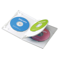 サンワサプライ DVDトールケース(4枚収納) ホワイト 3枚セット (DVD-TN4-03W)画像