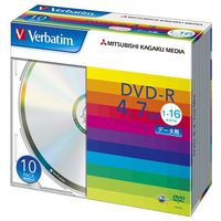 Verbatim製 データ用DVD-R 4.7GB 1-16倍速 スタンダードレーベル(印刷不可) 5mmケース入り 10枚画像