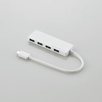 ELECOM USB3.1(Gen1)HUB/Type-C/Aメス4ポート/バスパワー/15cm/ホワイト (U3HC-A429BWH)画像