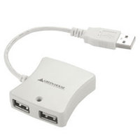 GREENHOUSE 4ポートUSB2.0 HUB(ホワイト) GH-UHC204MWH (GH-UHC204MWH)画像