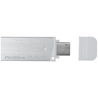 GREENHOUSE USB3.0+microUSBメモリー PicoSMART 16GB シルバー (GH-UFDSM16G-SV)画像