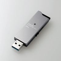 ELECOM USBメモリー/USB3.0対応/スライド式/高速/DAU/64GB/ブラック (MF-DAU3064GBK)画像