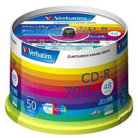 Verbatim製 データ用CD-R 700MB 48倍速 ワイド印刷エリア スピンドルケース入り 50枚 SONIC-AZO採用画像