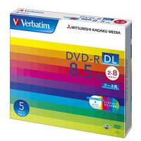 三菱化学メディア Verbatim製 データ用DVD-R DL 片面2層 8.5GB 2-8倍速 ワイド印刷エリア 5mmケース入り 5枚 (DHR85HP5V1)画像