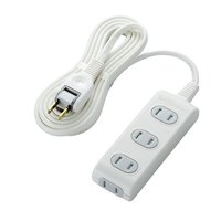 ELECOM T-ST2430T ほこりシャッタータップ(耐トラッキング仕様) 2P4個口3m (T-ST2430T)画像