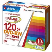 三菱化学メディア <Verbatim>録画用DVD-RW 1-2倍速CPRM対応 インクジェットプリント対応ワイド(白) 10枚5mmスリムケース入り (VHW12NP10V1)画像