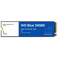 Western Digital WD Blue SN580 SSD M.2 PCIe Gen 4 x4 with NVM Express 1TB M.2 2280 (WDS100T3B0E)画像