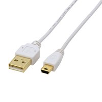 ELECOM USB-XM25WH 極細USBA-miniBケーブル 2.5m (ホワイト) (USB-XM25WH)画像