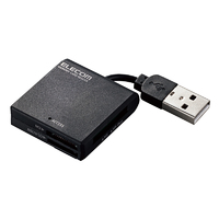 ELECOM USB2.0 ケーブル固定メモリカードリーダ/43+5/ブラック MR-K009BK (MR-K009BK)画像