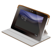 ELECOM Xperia Tablet S用 ソフトレザーカバー/液晶保護フィルム付/ブラウン (TB-SOS2APLFBR)画像