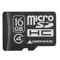 GREENHOUSE SDカード変換アダプタ付属のClass4 microSDHCカード 16GB (GH-SDMRHC16G4)画像