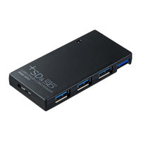 サンワサプライ 3ポート USB3.0 SDカードリーダー付きハブ(ブラック) (USB-HCS315BK)画像