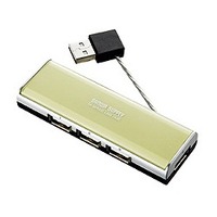 サンワサプライ USB2.0ハブ イエロー USB-HUB236Y (USB-HUB236Y)画像