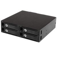 StarTech 4ベイHDD/SSD増設モバイルラック 5.25インチベイ内蔵タイプ 4x 2.5インチSATA/SASドライブ対応リムーバブルケース ホットスワップ対応 SAS 2.0 / SATA 3.0対応 (SATSASBP425)画像
