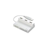 BUFFALO カードリーダー/ライター 48+4メディア対応 ハブ付 ホワイト (BSCRA48HU2WH)画像