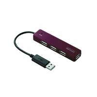 ELECOM バスバスパワー専用4ポート USB2.0ハブ “COLOR STYLE”(ブラウン) (U2H-ST4BBR)画像