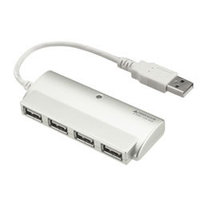 GREENHOUSE スタンダード小型4ポートUSB2.0ハブACアダプタ付属 GH-UHK204SW (GH-UHK204SW)画像