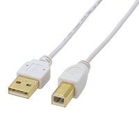 ELECOM 30cm USBケーブル A:B (USB2-X03WH)画像
