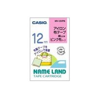 CASIO NAME LAND用 アイロン布テープ 12mm幅(ピンク/黒文字) XR-12VPK (XR-12VPK)画像