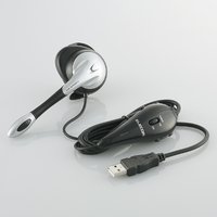 ELECOM USBヘッドセット/耳かけタイプ(ブラック) (HS-EP02USV)画像