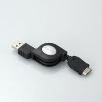 ELECOM 携帯電話用USB充電ケーブル/巻き取り FOMA/SoftBank 3G対応 (MPA-RCFUSB/BK)画像