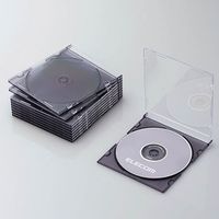 ELECOM CD/DVDスリムプラケース/1枚収納/10パック/クリアブラック (CCD-JSCS10CBK)画像