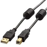 ELECOM フェライトコア付きUSB2.0ケーブル (U2C-BF20BK)画像