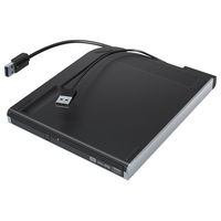 BUFFALO USB3.0用 ポータブルDVDドライブ Wケーブル収納モデル シルバー (DVSM-PTS58U3-SV)画像