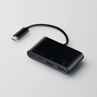 USB HUB/USB3.1(Gen1)/PD対応/Type-Cコネクタ/Aメス2ポート/Cメス2ポート/バスパワー/ブラック画像