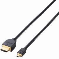 ELECOM イーサネット対応HDMI-Microケーブル(A-D)/2.0m DH-HD14EU20BK (DH-HD14EU20BK)画像