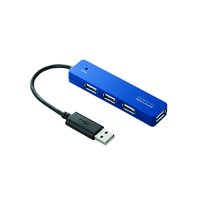 ELECOM バスバスパワー専用4ポート USB2.0ハブ “COLOR STYLE”(ブルー) (U2H-ST4BBU)画像