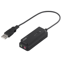BUFFALO USBオーディオ変換ケーブル(USB A to 3.5mmステレオミニプラグ) (BSHSAU01BK)画像