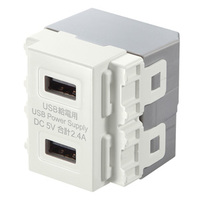 サンワサプライ 埋込USB給電用コンセント TAP-KJUSB2W (TAP-KJUSB2W)画像