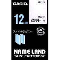 CASIO ネームランドテープ 12ミリ 透明に黒文字 XR-12X (XR-12X)画像