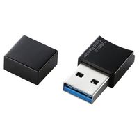 ELECOM メモリリーダライタ/microSD専用/USB3.0/ストラップ付/ブラック (MR3-C008BK)画像