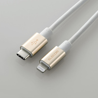 ELECOM USB C-Lightningケーブル/準高耐久/1.0m/ゴールド (MPA-CLPS10GD)画像