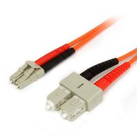 StarTech 2m 光ファイバーケーブル(光パッチコード) マルチモード対応 コア径62.5ミクロン/芯径125ミクロン 2芯Duplex LC-SCコネクタ (FIBLCSC2)画像