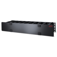 APC Horizontal Cable Manager; 2U x 6 Deep with Cable Tie-off bottom plate; Single-Sided with Cover (AR8603A)画像