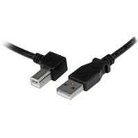StarTech 2m USB 2.0 ケーブル タイプA (オス) – タイプB/L型左向き (オス) ブラック (USBAB2ML)画像