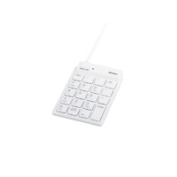 BUFFALO BSTKH08WH スリムテンキーボード USB2.0ハブ/Tabキー付き ホワイト (BSTKH08WH)画像