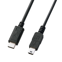 サンワサプライ USB2.0 TypeC – miniB ケーブル 1m KU-CMB10 (KU-CMB10)画像