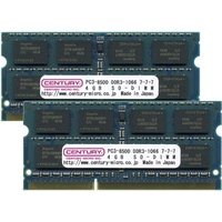 センチュリーマイクロ Note PC用 PC3-8500/DDR3-1066 8GBキット(4GB 2枚組) 204pin SO-DIMM  RoHS準拠品 (CK4GX2-SOD3U1066)画像
